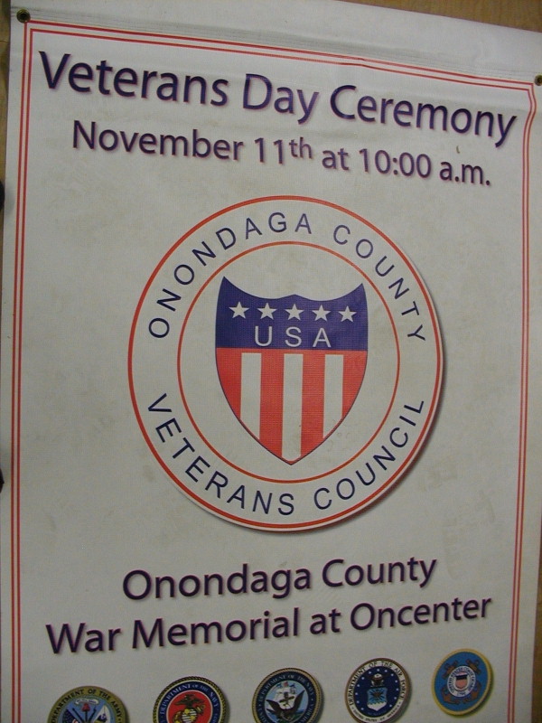 Digital Banner :: Veterans Day Ceremony War Memorial at Oncenter, memorial banner, veteran banner :: Syracuse, NY