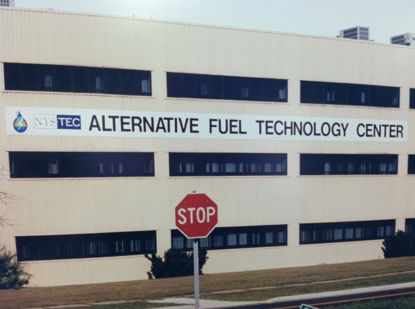 Parking Garage Banner :: NYS TEC Alternate Fuel Technology Center banner, corporate banner, over sized banner, large banner :: Rome, NY