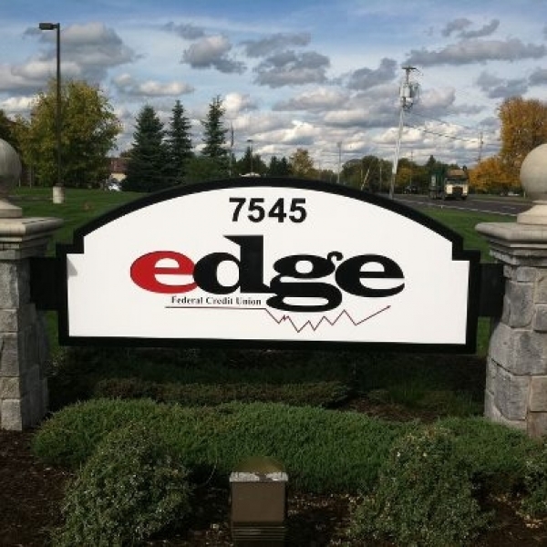 Edge Federal Credit Union :: Carved and Painted HDU sign. :: Liverpool, NY