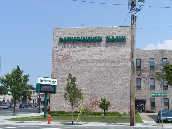 Bank signs, channel letters, led message boards :: letters mounted to brick :: Oswego, NY Fulton