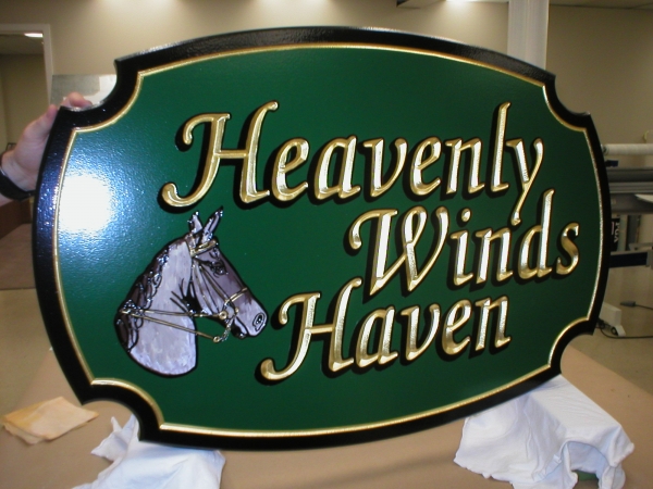 Heavenly Winds Haven :: sign installation, painted signs, custom carved signs, gold leaf signs :: Leesburg, FL