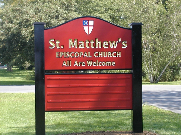 Carved Signs, Painted Signs, Church Signs, Gold Leaf Signs, Wood Post Signs :: church signs, sign installation, painted signs, custom church signs, gold leaf church signs :: Liverpool, NY