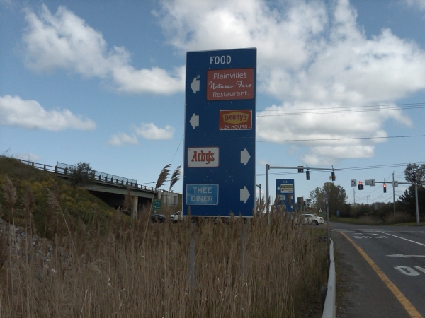 Highway signs :: food stop signs :: Syracuse NY, central ny, upstate ny, onondaga county